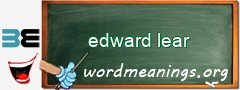 WordMeaning blackboard for edward lear